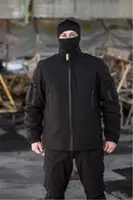 Деми -Сезонская военная куртка мягкая Шел (Softshell) Black
