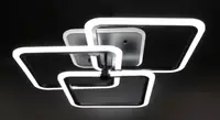 Люстра світлодіодна стельова LED світильник для квартири на стелю лед з пультом 25764 Чорний 14х55х55 см.