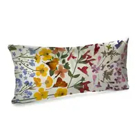 Подушка для дивана бархатная Яркие полевые цветы 50x24 см (52BP_FLORA009)