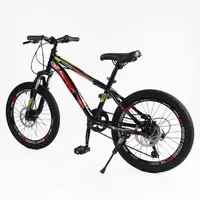 Детский спортивный велосипед 20" дюймов Corso SPIRIT 20316 стальная рама Shimano 7 скоростей. Black and Red (162825)