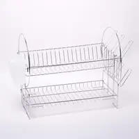 Двухъярусная сушилка для посуды из хромированной стали Kamille KM-0760