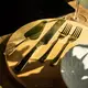 Набор приборов для подачи торта 4 предмета из нержавеющей стали Золотистый HP-20-53