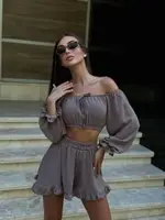 Костюм-двойка AO605 Мокко Oversize S-L