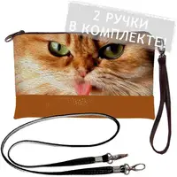 Клатч через плечо Рыжий кот 25x15 см (KL_14S014_BR)