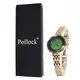 ☄Часы Pollock Jewel Green круглые кварцевые женские стальные аксессуар для девушек