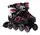 Роликовые коньки Best Roller. Размер 34-37: 20,5-23,5 см, светящиеся PU колёса. Black and Pink (151212)