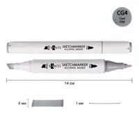 Маркер спиртовий Santi Professional SA-CG4 390831 холодний сірий 4