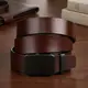 Ремень мужской с черной пряжкой автомат Vintage 20271 Коричневый