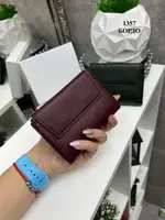 Натуральная кожа Бордо - красивый и удобный кошелек на 2 отдельных отделения: на молнии и на магнитах 1357
