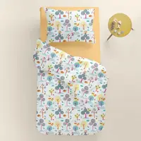Подростковая постель с простыней на резинке COLORFUL FOREST
