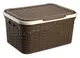 Корзина с крышкой ротанг Ucsan Рlastik M-068-Brown 27 л коричневая