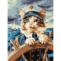 Картина по номерам "Кошачий адмирал" 30х40 см