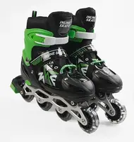 Роликовые коньки 078-L Best Roller колеса PVC светящиеся. Green (размер  39-43) (173844)