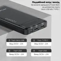 Зовнішній портативний аккумулятор (УМБ) Power Bank Awei P5K 10000mAh Black (8141)