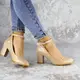 Женские туфли на каблуке Fashion Curly 2199 37 размер 24 см Бежевый