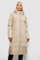Куртка женская длинная демисезонная, цвет бежевый, 244R796