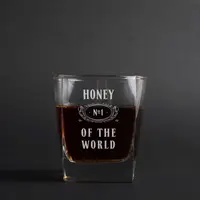 Склянка для віскі "№1 of the world" персоналізована, англійська, Дерев'яна подарункова коробка