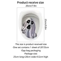 Наклейка 3D на крышку унитаза Привидение