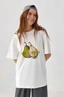Футболка з принтом груші - білий цвет, ONE SIZE