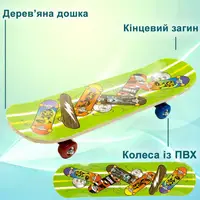 Скейт детский Profi MS 0323-4_7 скейтборд для детей деревянный 60х15 см пластиковая подвеска колеса ПВХ