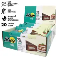 Батончик FitWin Protein Bar 33%, 12x60 грамм Тирамису