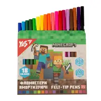 Набір фломастерів, що амортизують YES Minecraft 650584 18 кольорів