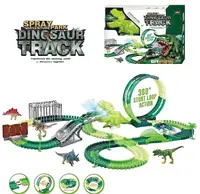 Дитячий автомобільний трек RC Toys, дино майданчик, 225 елементів, довжина треку 500 см. Green (139101)