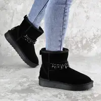 Женские замшевые угги Fashion Idola 1398 41 размер 25,5 см Черный