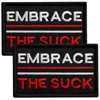 Набор шевронов 2 шт с липучкой Embrace the suck 5х8 см вышитый патч шеврон нашивка