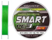 Шнур Favorite Smart PE 3x 150м (l.green) #0.3/0.09mm 6lb/2.9kg (1693-10-63)