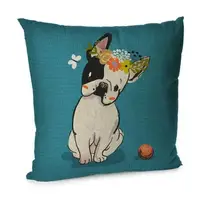 Подушка диванная с бархата Диво поруч! 45x45 см (45BP_DOG004)
