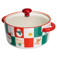 Супница фарфоровая Christmas новогодняя  800 (мл) с крышкой Yiwu FM-CS-9C