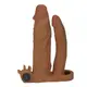 Насадка двойная  Add 2" Vibrating Double Penis Sleeve, Brown