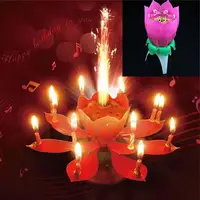 Свічка для торта FLOVER музична обертова 14см