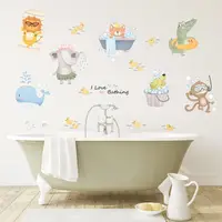 Набір наклейок вінілові на стіну в дитячу кімнату "I love bathing" 2 полотна розміром 30х90 см