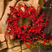 Вінок штучний різдвяний YES Барбарис червоний 975005 35 см