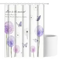 Шторка для ванны из полиэстера водонепроницаемая Bathlux 180x180 см с кольцами занавеска для ванной комнаты