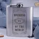 Фляга стальная "Boyfriend №1 of the world", английский, Деревянная подарочная коробка с гравировкой