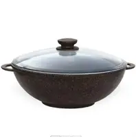 Сковорода WOK со стеклянной крышкой Биол Гранит браун 30033PC 30 см