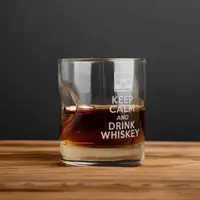 Стакан с пулей "Keep calm and drink whiskey", английский, Деревянная подарочная коробка с гравировкой
