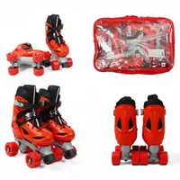 Розсувні ролики квади 98-65 S Best Roller колеса PVC, що світяться (розмір 31-34). Black and Red (193632)