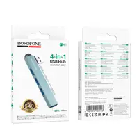 Переходник BOROFONE 4-in-1 converter (USB to USB2.0*3+USB3.0) FH1 |5Gbps|