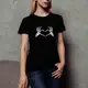 Футболка женская "Skeleton heart", Черный, XXL