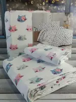 Cats полуторная фланелевая постель. Cotton collection Турция