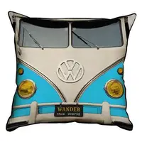 Подушка интерьерная из мешковины Бирюзовый Volkswagen сплитти 45x45 см 45PHB_VOL012_WH