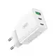 Сетевое зарядное устройство с кабелем XO L101 PD + QC3.0 1USB/2Type-C/20W + Type-C - Type-C Белый