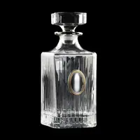 Набір кришталю Графін та 6 чарок з овальними накладками золото Boss Crystal GPBCR77OPL