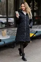 Пальто женское зимнее черное код П840 52