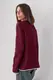 Жіночий лонгслів oversize з контрастною окантовкою по краях - бордо цвет, S
