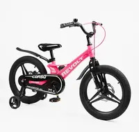 Детский двухколесный велосипед 18" дюймов Corso Monti MT-017 магниевая рама 1 скорость. Black and Pink (187696)
